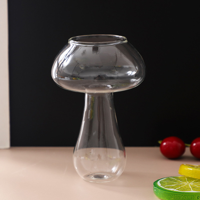 Description Picture 5 of item1PC 260ml Mushroom Shaped Cup Cocktail Fruit Juice Milk Cute Glass Cup Beer Creative Clear Wine Glasses Coffee Cups for Bar New