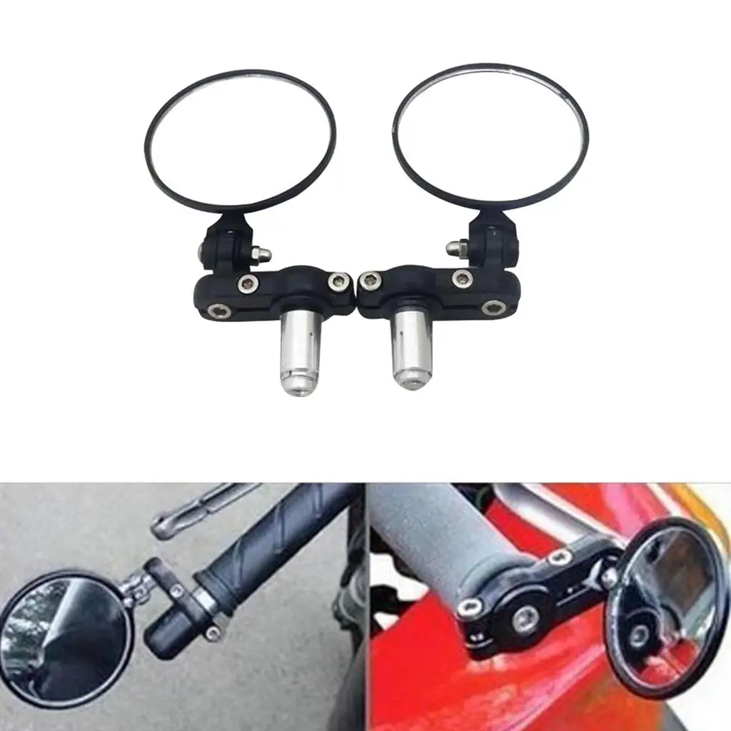Universal Motorcycle Mirrors 7/8 inch 22mm - Round Folding Bar End Side Mirror for Harley Cruisers Touring Scooter and More
