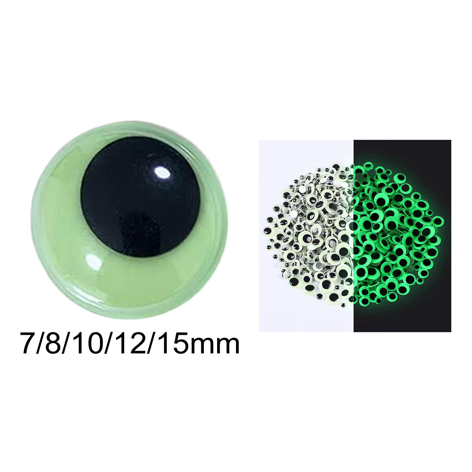 Glow in The Dark Eyes Round Stick on Sticky Movable Eyes Googly Eyes for Soft Toys Scrapbooking Crafts Decoration Halloween