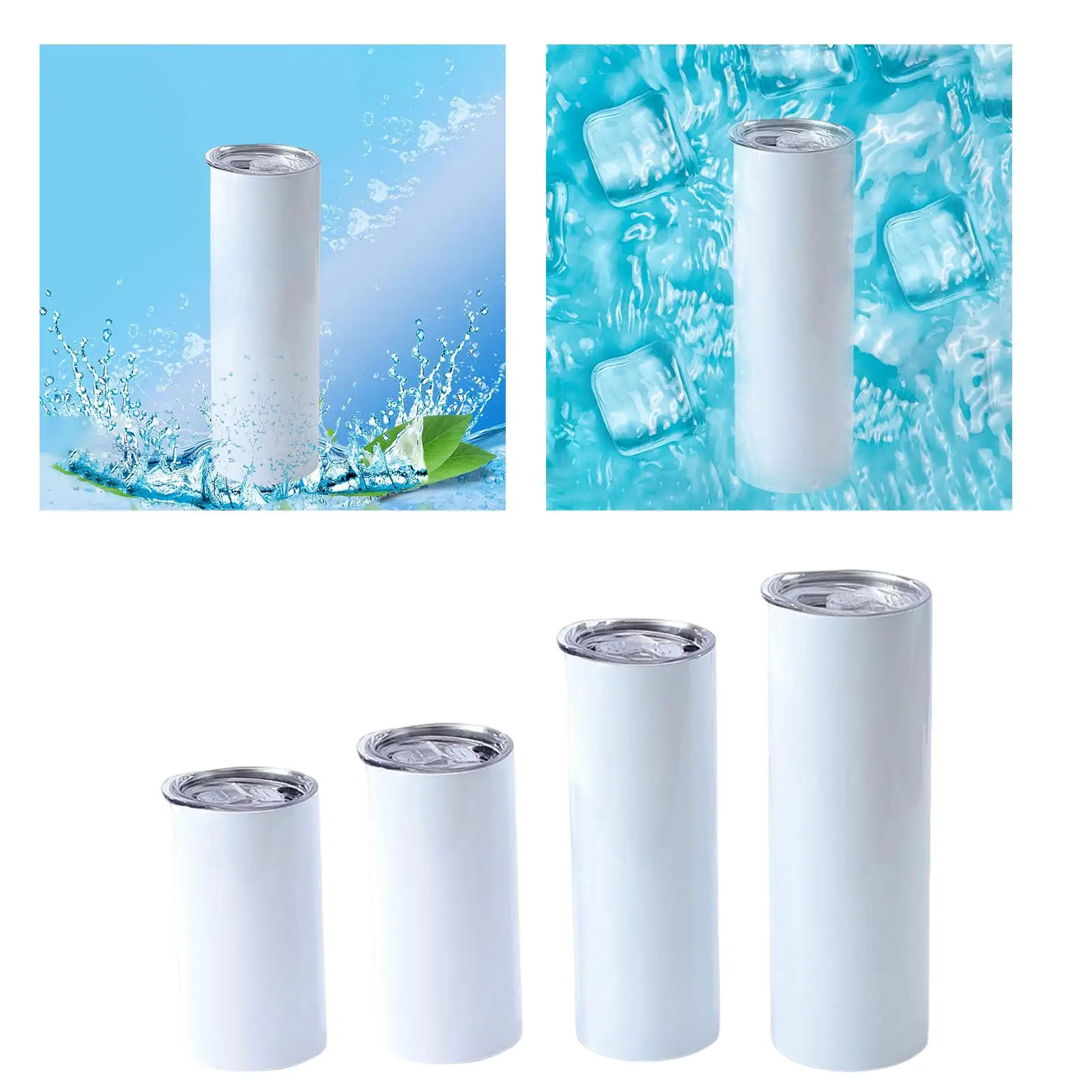 Sublimation Straight Skinny Slim Tumbler with Lid Water Tumbler for DIY Gift