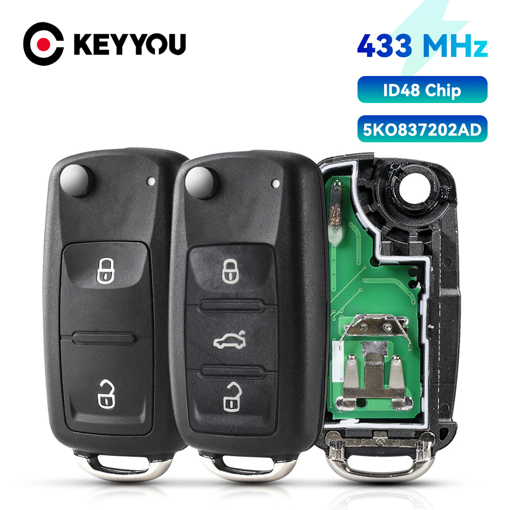 KEYYOU Автомобильный Дистанционный ключ 434 МГц ID48 чип для Volkswagen VW  GOLF PASSAT Tiguan Amarok Polo Beetle Jetta Mk6 Octavia 5K0837202AD |  AliExpress