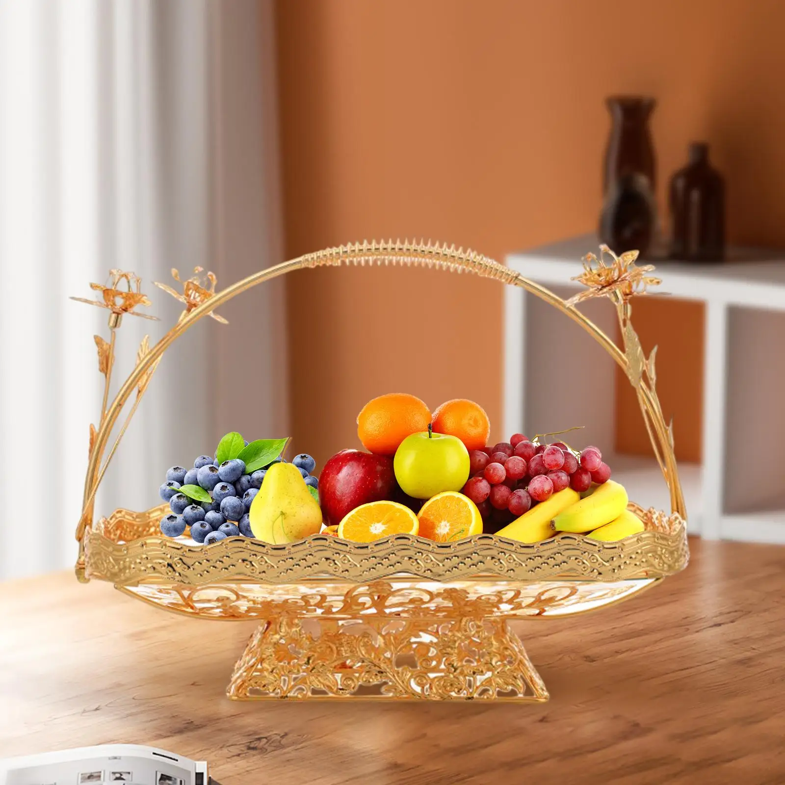 Multipurpose Fruit Storage Basket Snack Display Basket Serving Tray Dessert Tray for Dining Room Restaurant Countertop Home