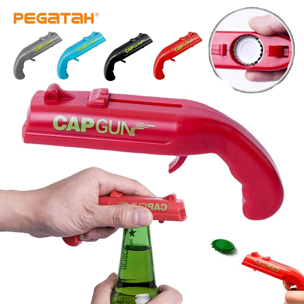 Description Picture 2 of itemCap Gun Beer Bottle Opener Portable Beverage Drinking Opening Gun Cap Launcher Kitchen Party Supply Bar Tool Kitchen Accessories