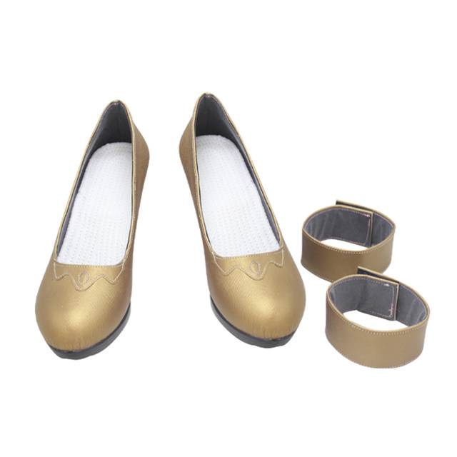 Gold flat boots for carnival best sale