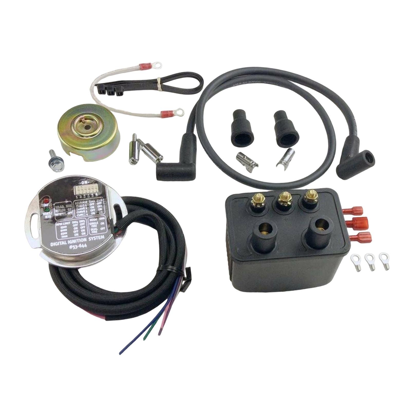 Single Fire Ignition Kit Replacement Accessory 53-660 for Shovelhead Evolution Easy Installation High Reliability Professional