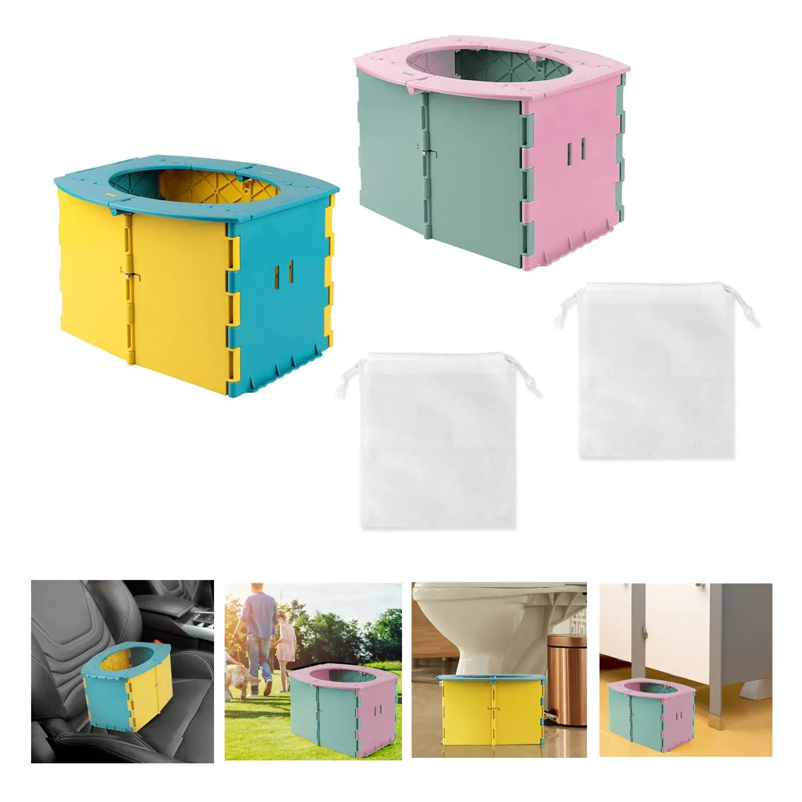 Lightweight Camping Toilet Potty Chair Bucket Toilet Car Toilet Travel Toilet for Hiking Outdoor Travel Camping Trip