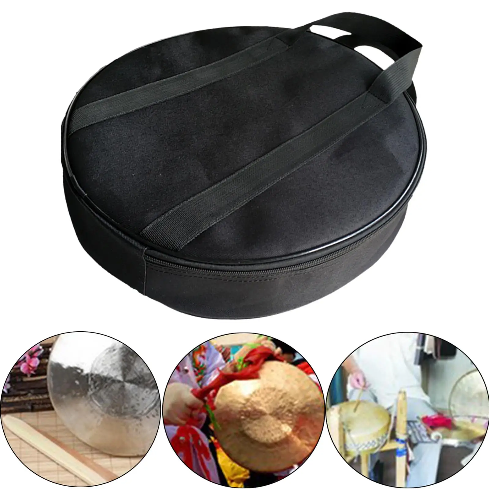 Durable Cymbal Resistant Dumb Drum Bag Dust Proof Black Oxford Cloth Shoulder