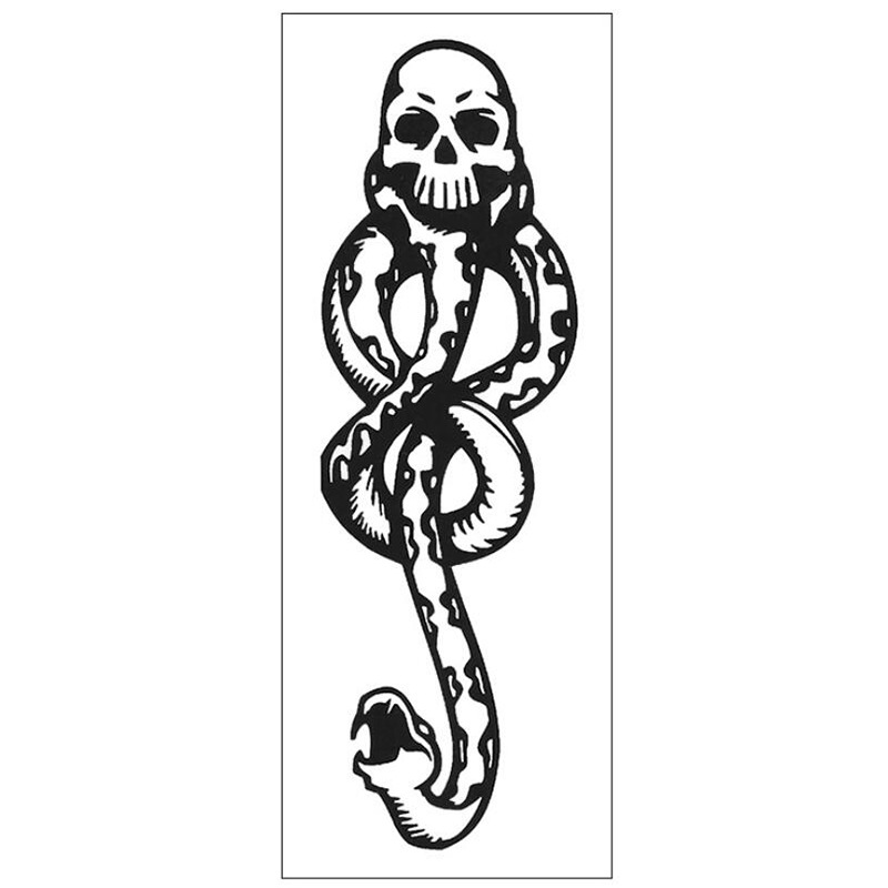 Best of 5PCS / 10PCS / 20PCS Death Eaters Dark Mark Temporary Tattoos Black Cartoon Skeleton Snake Body Art Waterproof Fake Tatoo Sticker Reviews & Tips - Image 5