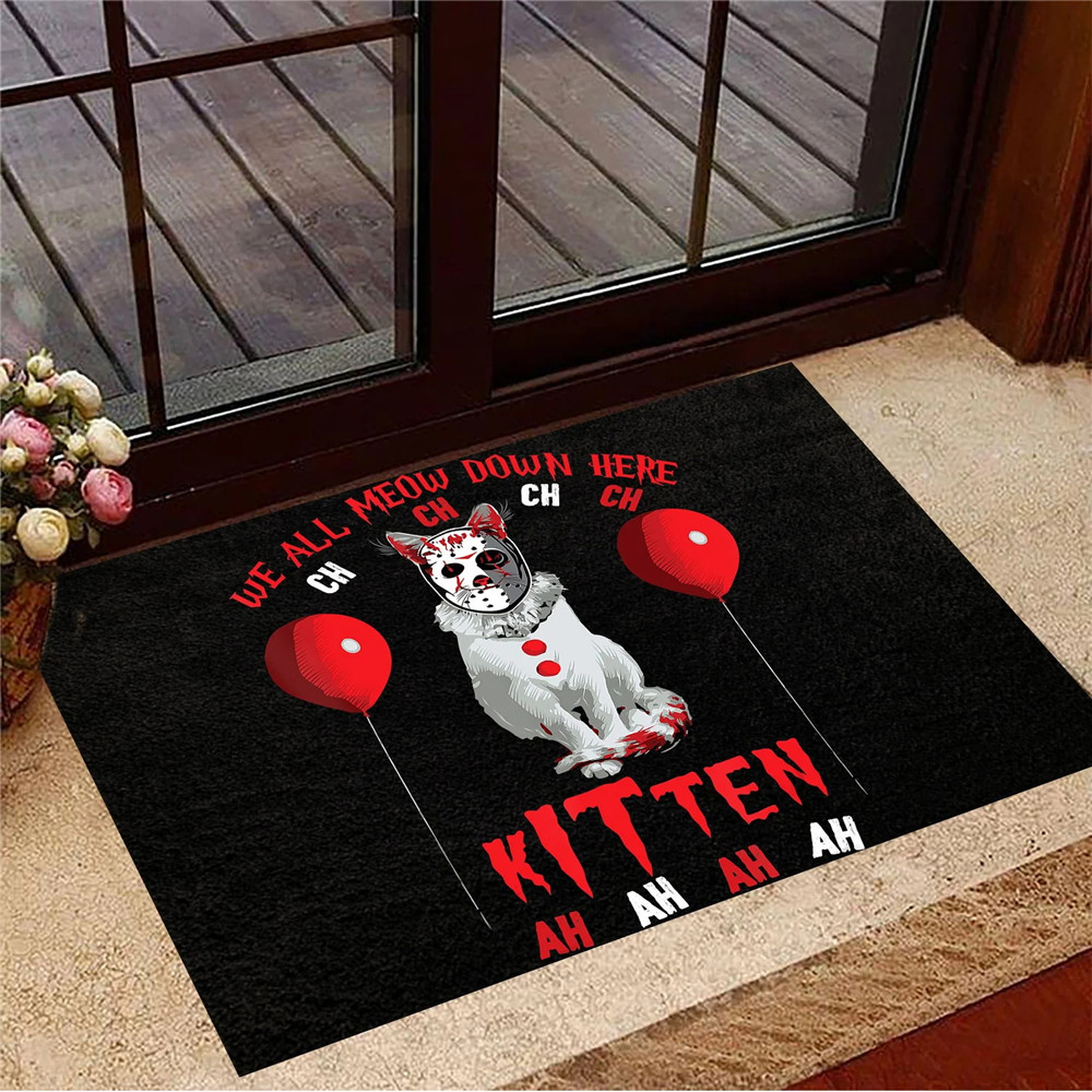 HX-3D Horror Floor Mats, gato preto com