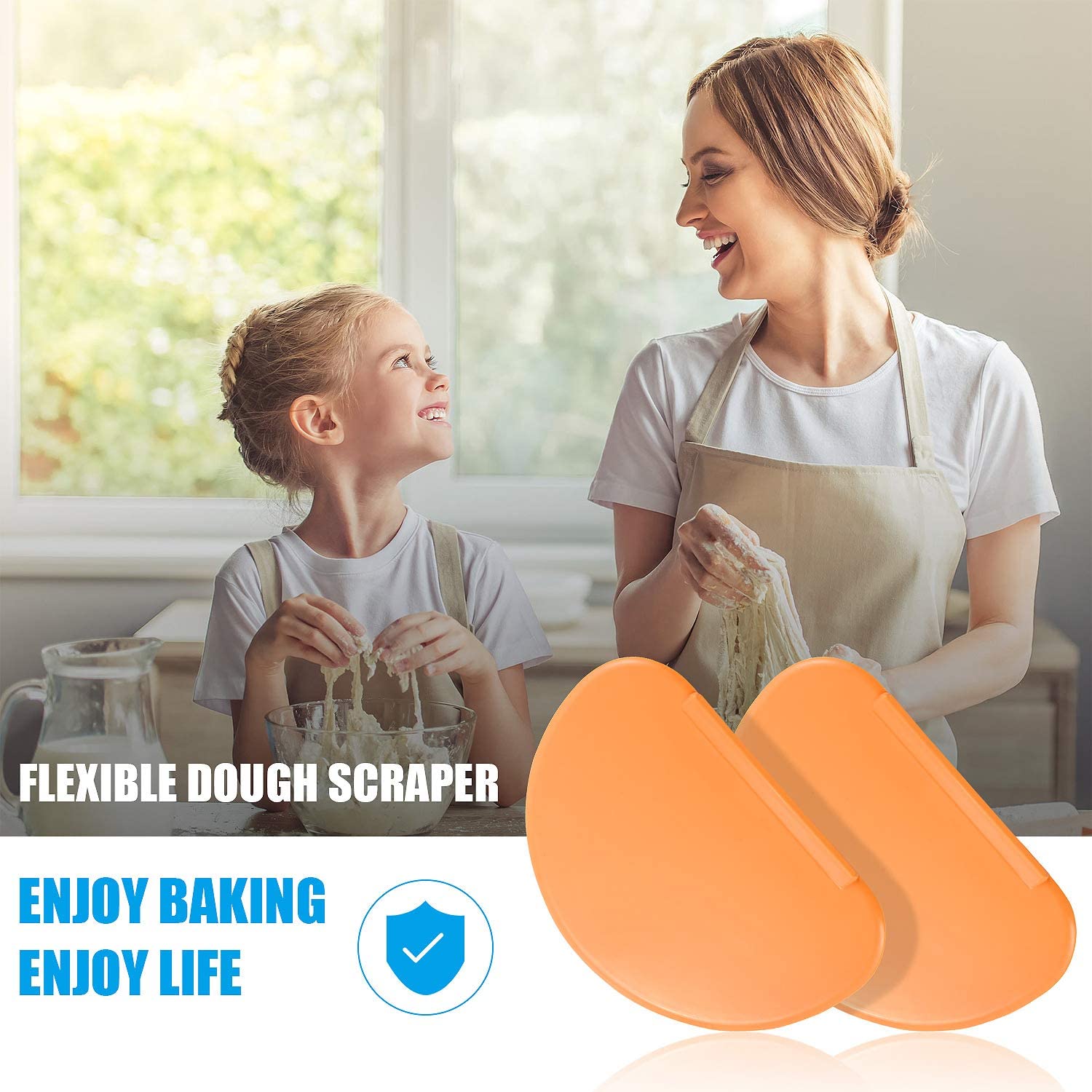 Description Picture 5 of item1Pcs Flexible Bowl Scraper Dough Scrapers Spatula Multipurpose Curved Pastry Scraper Flat Edge Mixing Bowl Scraper Cutter