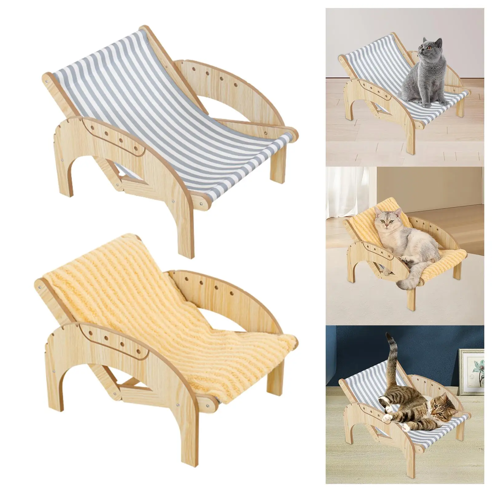 Cat Hammock Puppy Bed Pet Bed Chair Cat Lounge Beach Chair Cat Scratching Lounger for Puppy Bunny Indoor Cats Small Dogs Kitty