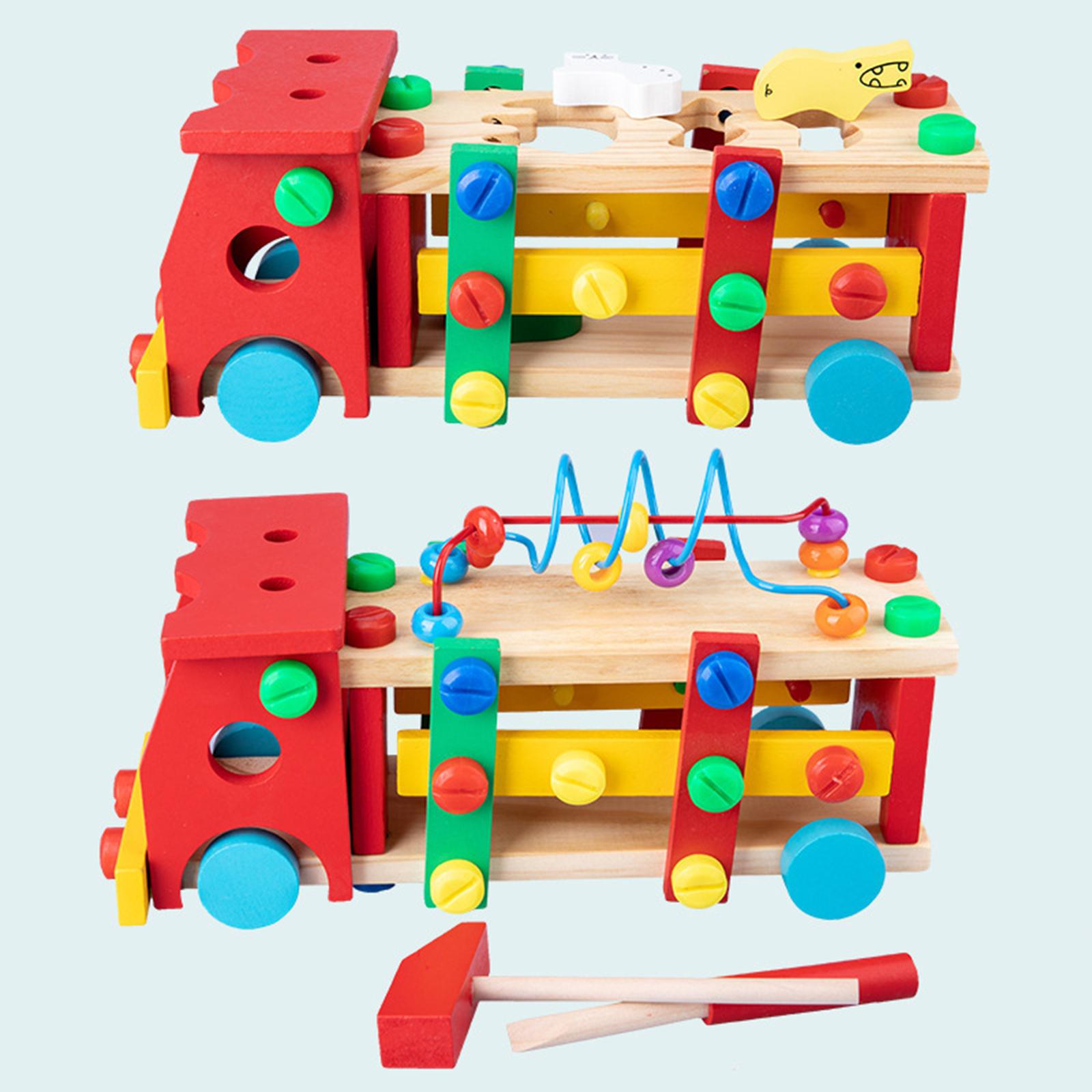 Baby Kids Take Apart Truck Screw Disassembly Assembly Car Building & Construction Wooden Toys for Boys and Girls Kindergarten