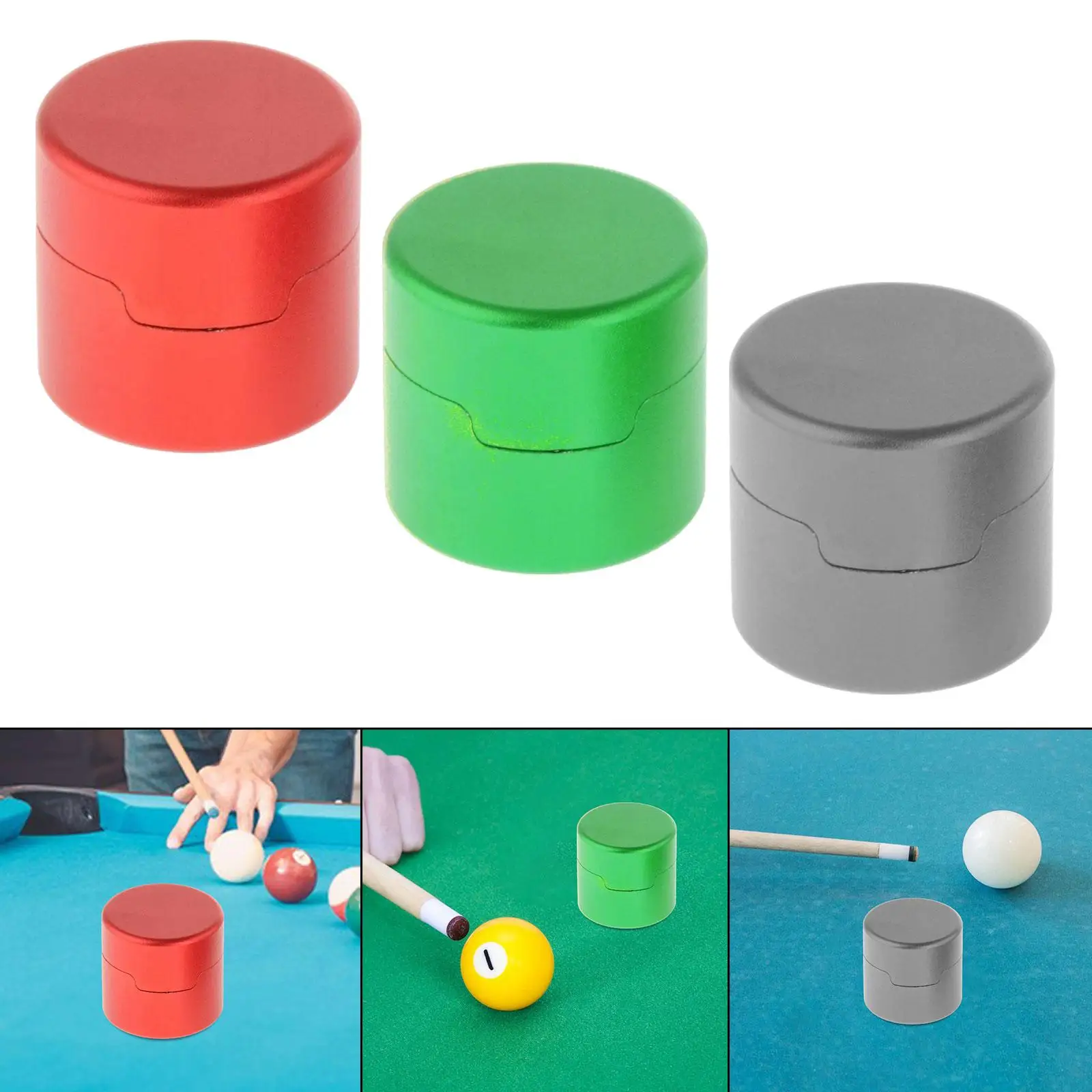 Pool Cue Chalk Holder Cup Box Easy to Use Aluminum Alloy Round Shaped Container Lightweight Practical Tool Billiards Accessories
