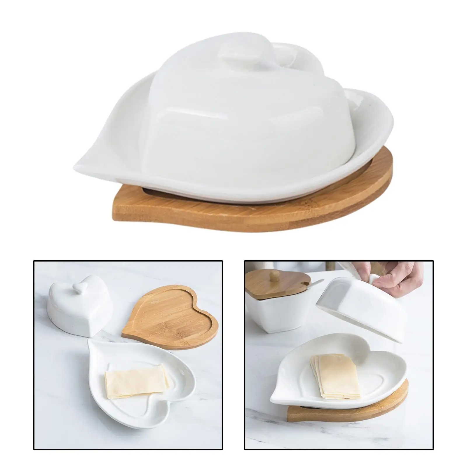 Ceramic Butter Dish with Lid Butter Tray for Celebration Festival Fridge