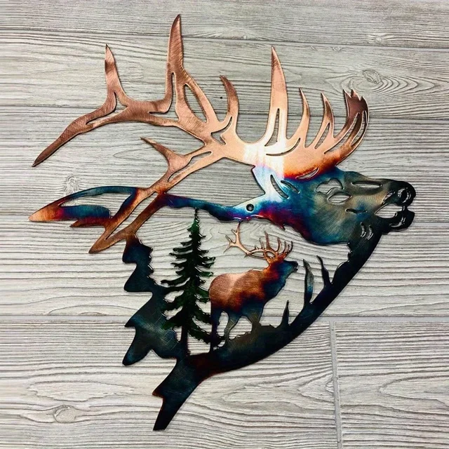 2PCS Deer Metal Wall hotsell Art Decor, 3D Forest Deer Wall Decor, Metal Art