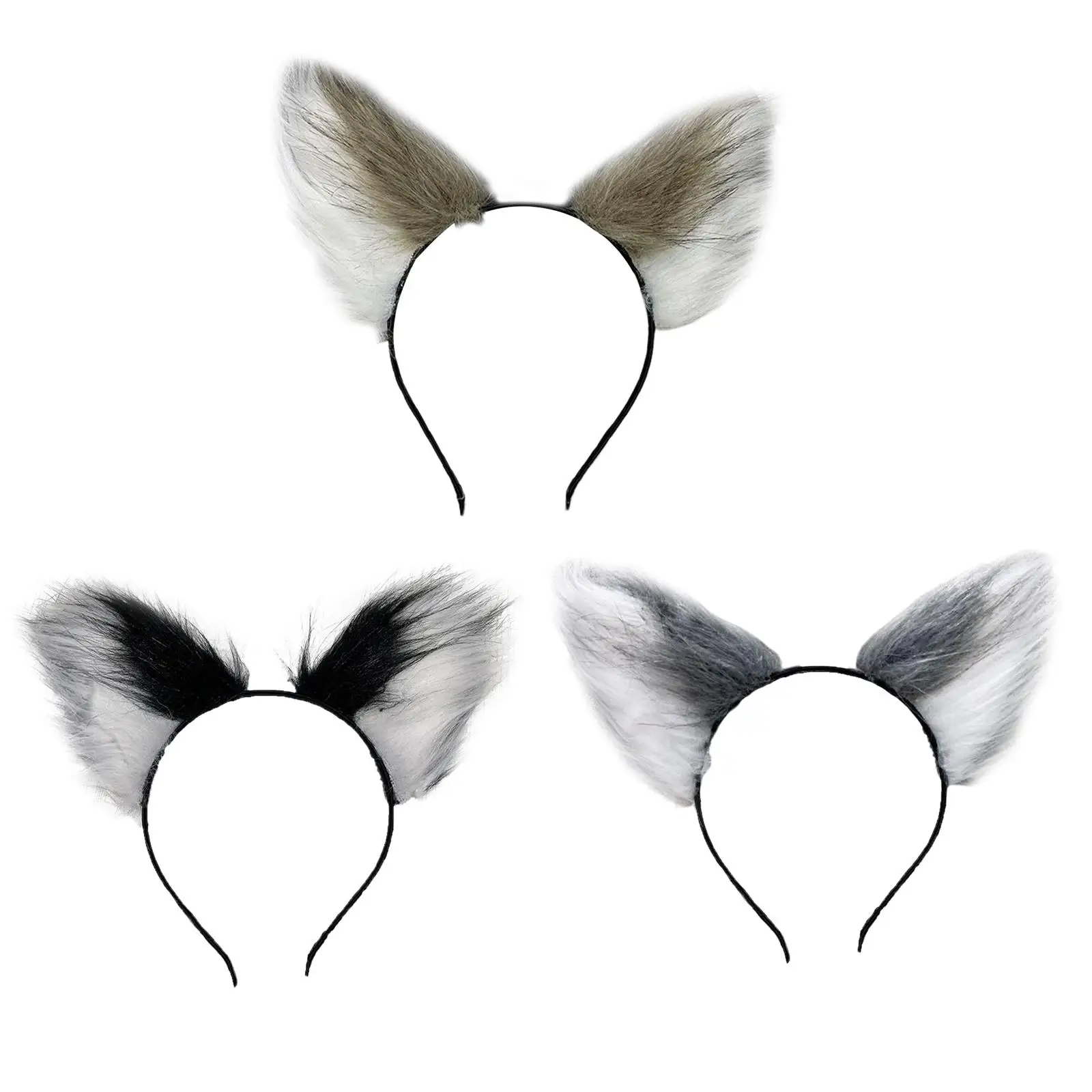 Furry Animal Cat Fox Ear Hair Hoop Fashion Hairband Cute Lightweight Headwear Hair Headband for Birthday Party Festival Holidays