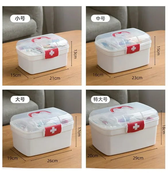 Medicine Box Storage Medical Locked Lock Organiser Household Kit Organizer  Container Medication Case 