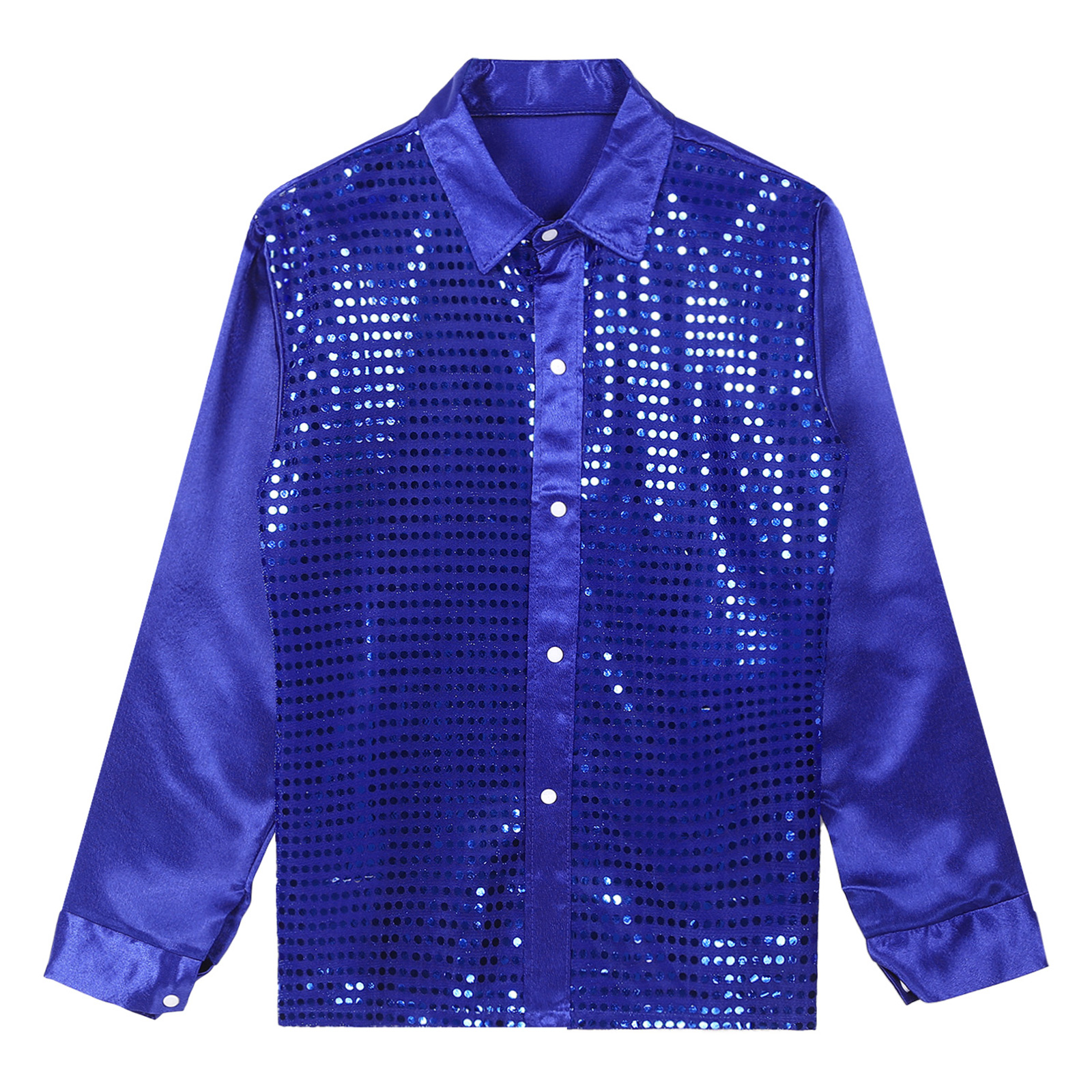 Männer Hip Hop Jazz Latin Dance Tops Langarm Shiny Pailletten Revers Hemd Tops Nachtclub Party Pole Dance Leistung Dancewear – Detail 19
