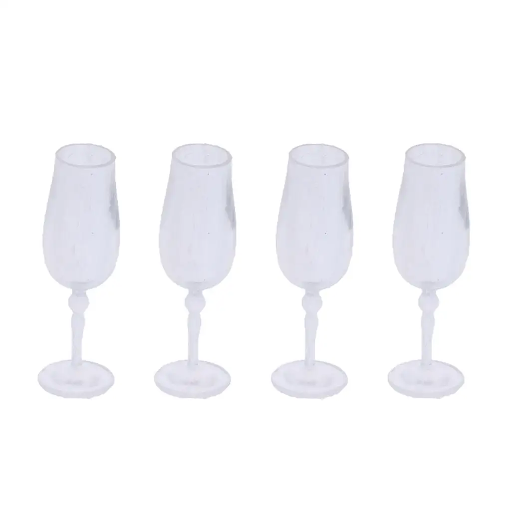 1/12 Dollhouse Miniature Tableware Plastic Cup Wine Glass Juice Glass Goblet 4