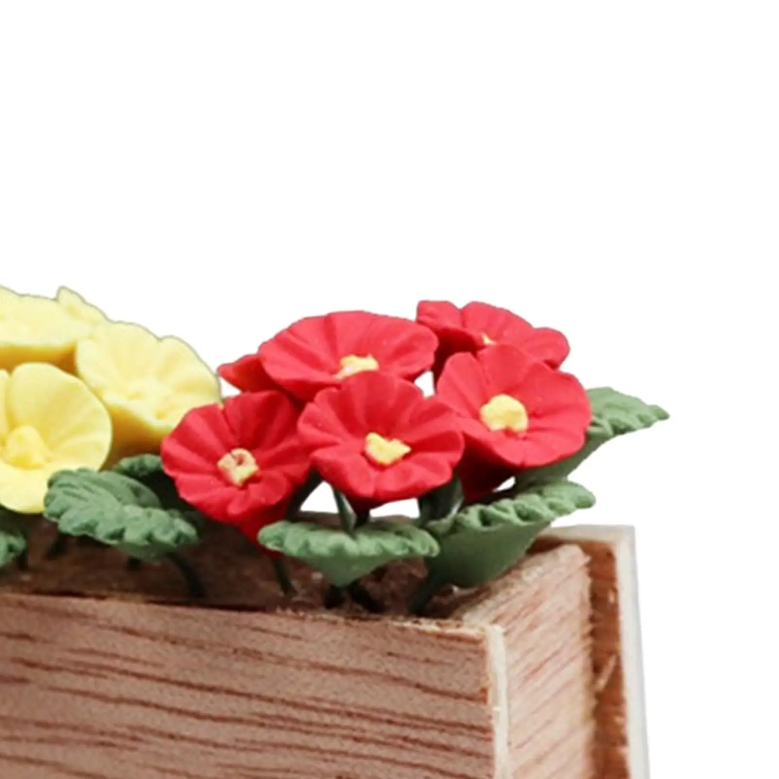 Mini Dollhouse Flower Mini Potted Flowers Miniature Bonsai Plants for Micro Landscape Scene Tabletop Home Ornament Accessories