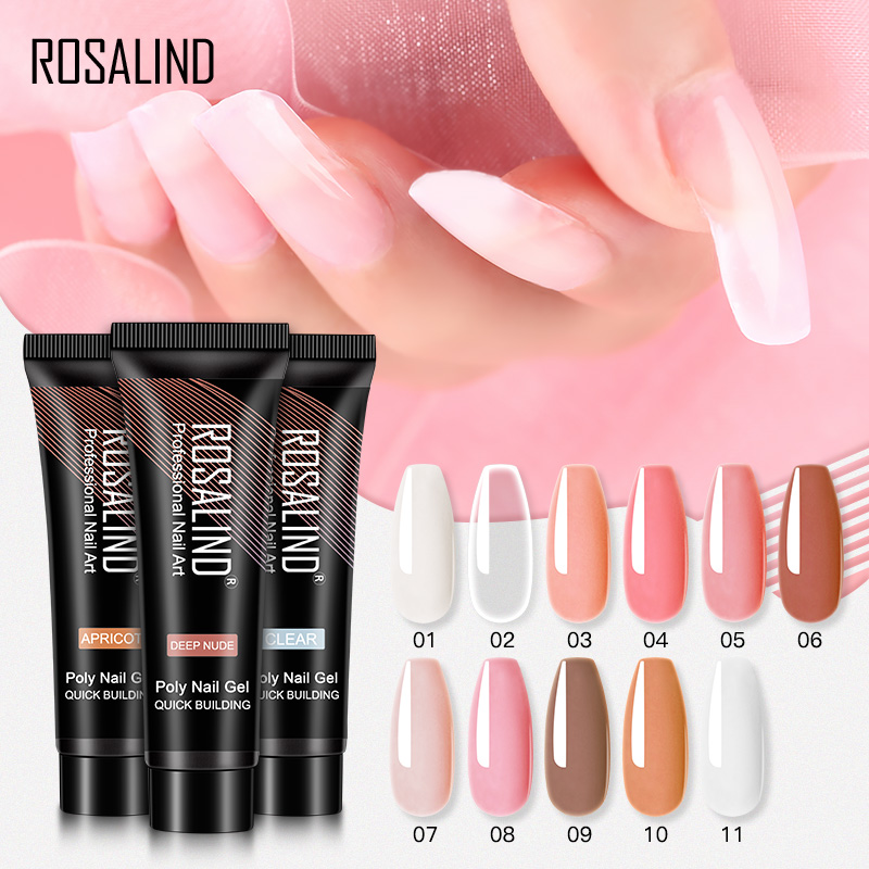 Best of ROSALIND Poly Nail Acrylic Gel Extension Pink Glitter UV Semipermanent Varnish Hybrid Top Base Coat Manicure Extension Tools Reviews & Tips