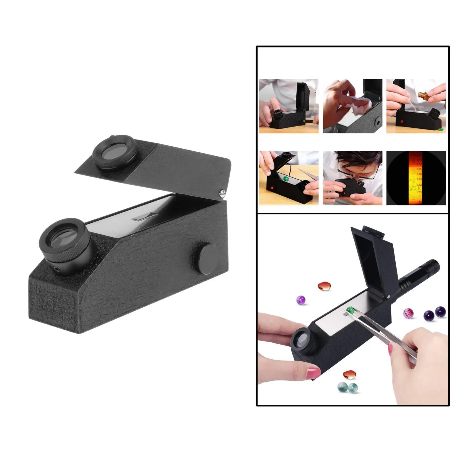 Portable Gemstone ldentification Jewelry Refractometer 1.30-1.81 RI, Compact, Easy to Carry