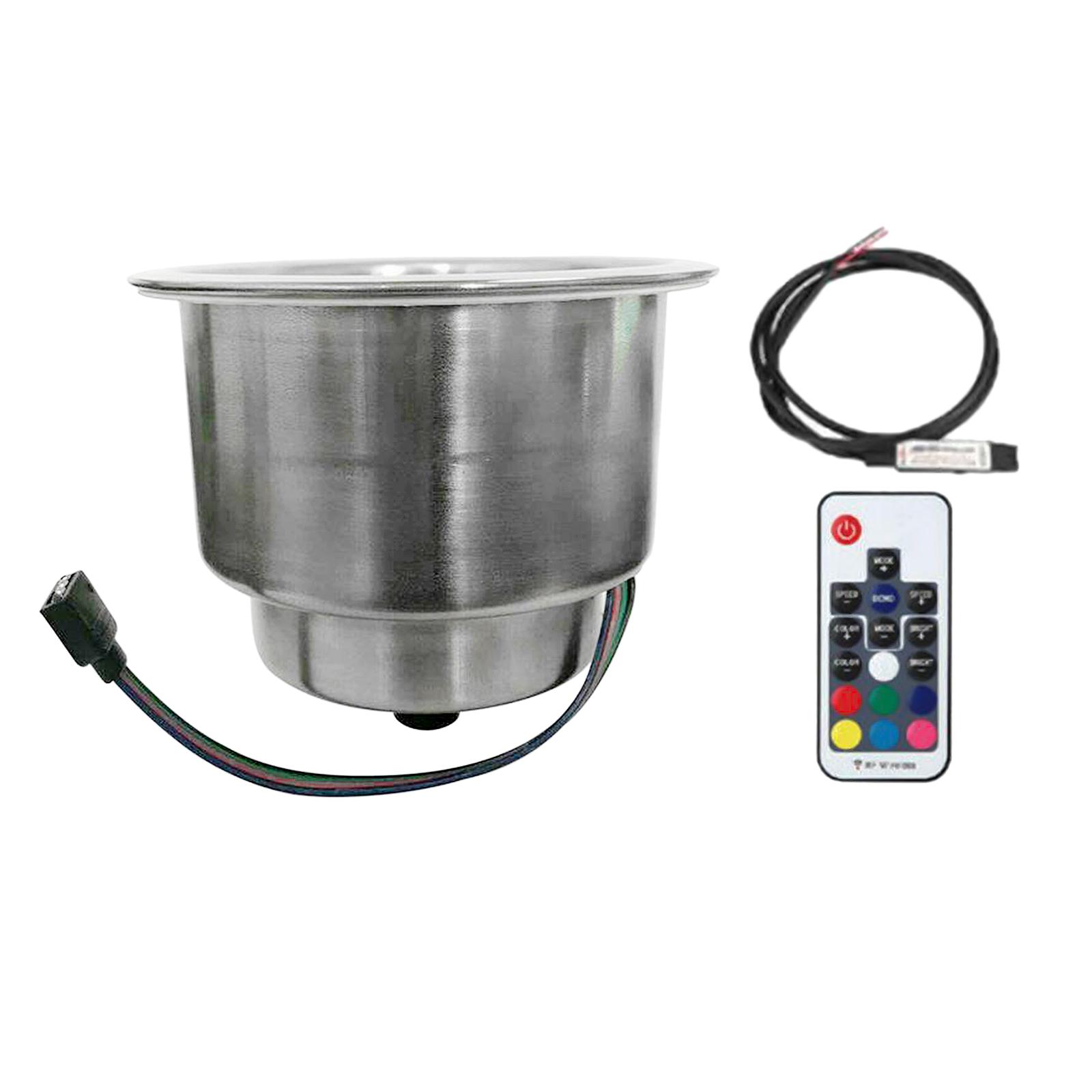 RGB Light Stainless Steel cup Holder with Remote Control for Marine,