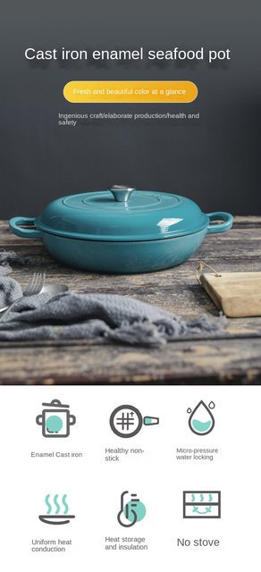 Cast Iron Cookware Enamel Coating  Cuisinart Cast Iron Enamel Cookware -  30cm Enamel - Aliexpress