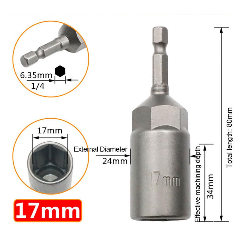 6mm-19mm vertiefen innere Sechs kant hülse elektrische Bohr hülse pneumatischer Innen sechs kant kopf für Muttern schlüssel Handwerkzeuge Elektro schrauber – Detail 14