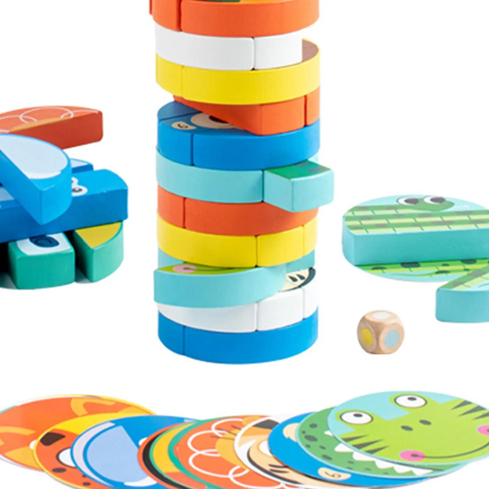 Wooden Blocks Stacking Game Educational Toddlers Games Tumble Towers Game for New Year Holiday Birthday Gifts Ages 3-6 Toddlers