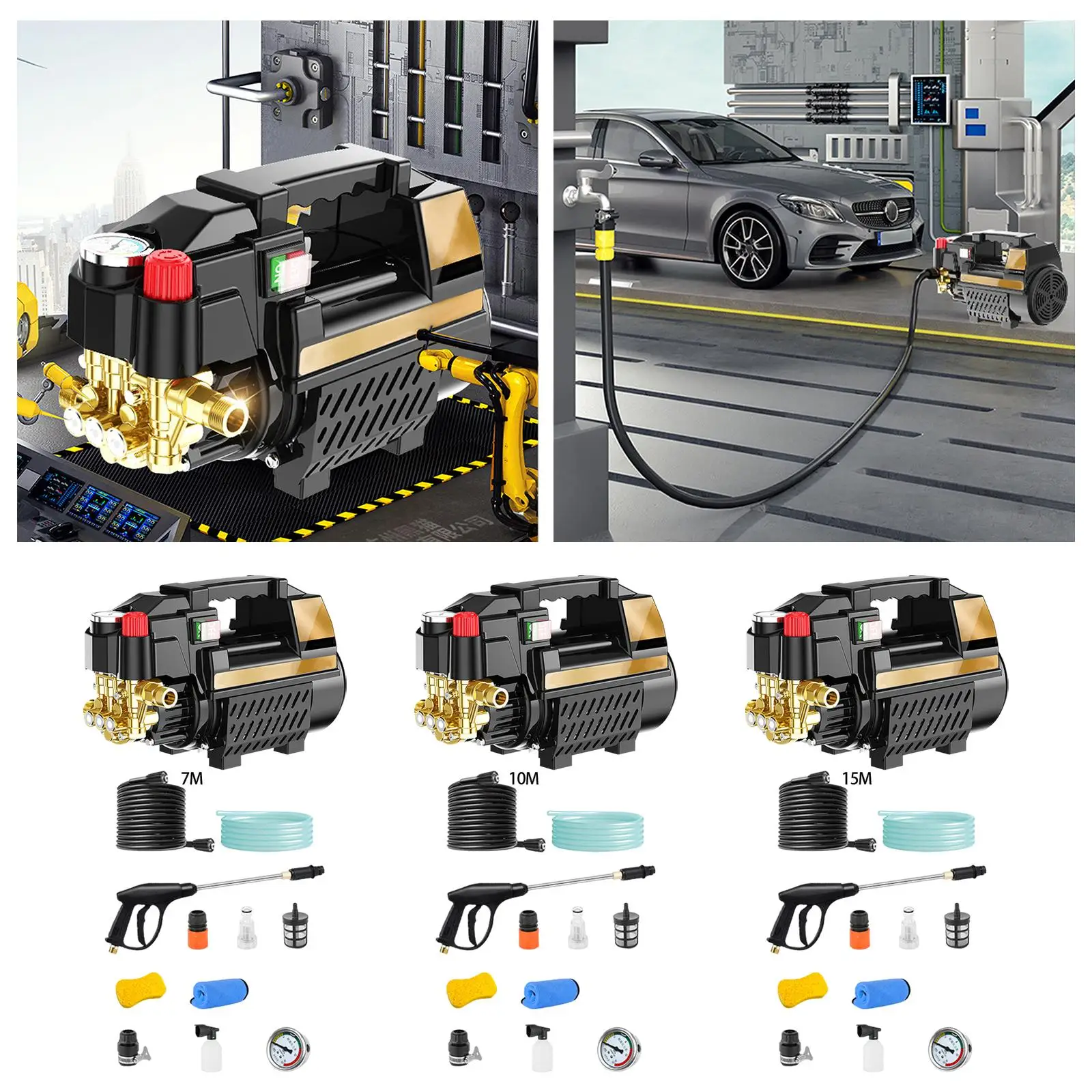 High Pressure Car Washer Quick Connect with Handle Pressure Cleaning Machine for Automobile Floor Household Garden Cleaning