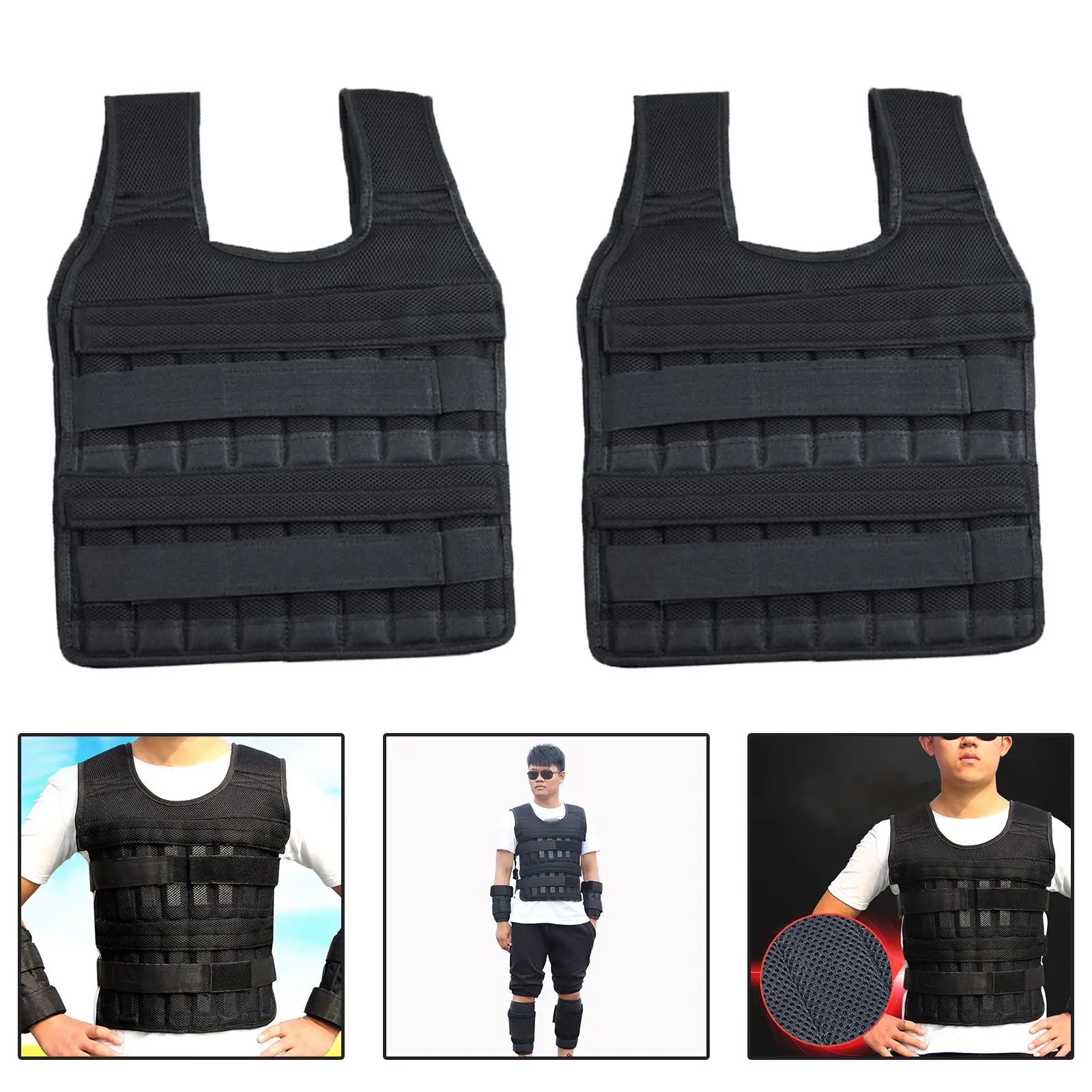 Weight Vest Waistcoat Breathable Clothing Adjustable Jacket for Strength Training Cardio Jogging Workout Men Unisex