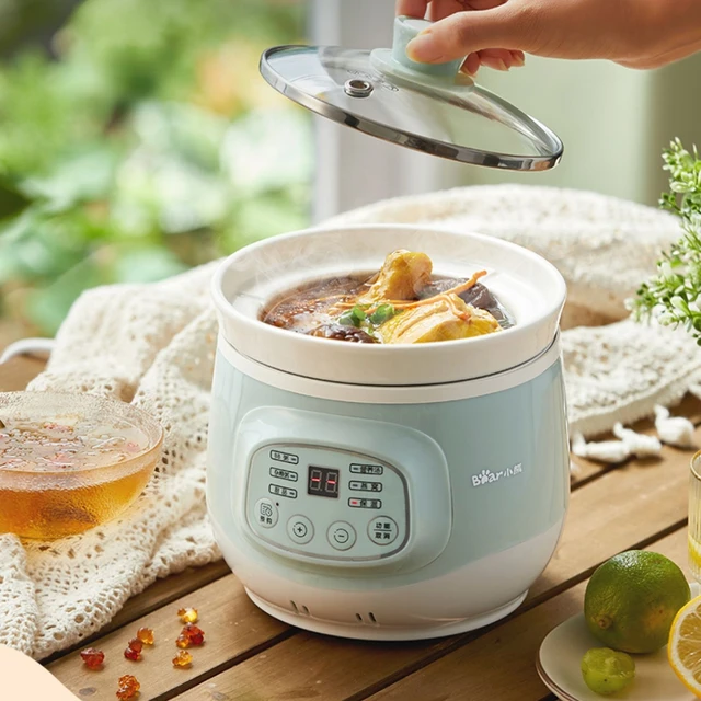 Crock pot automatic small electric stew pot stew soup casserole home  ceramic cooking soup porridge multifunctional household - AliExpress