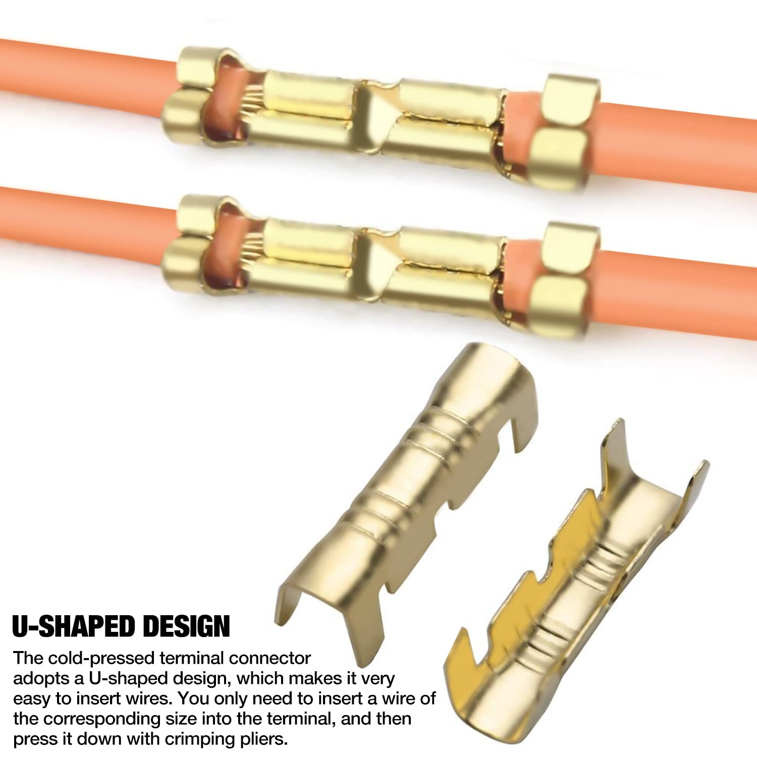 Description Picture 2 of item50-1000pcs 453 U-shaped Terminal Tab Cold Inserts Connectors Cold Terminal Small Teeth Fascia Terminal, 0.3-1.5mm2