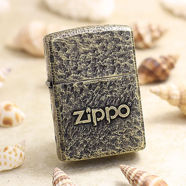 Zippo-本物の銅オイルライター、防風、古いくみ、灯油ライター