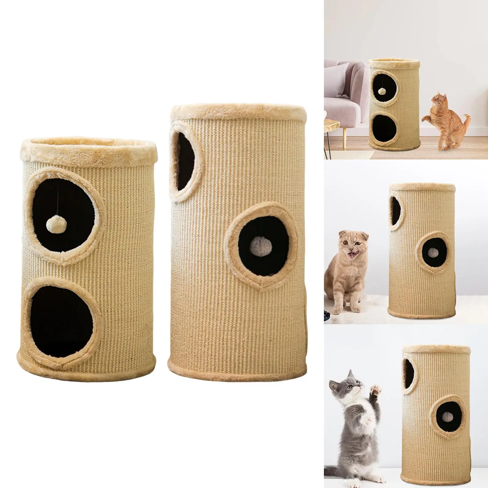 Durable Cat Climbing Frame Pet House Interactive Training Funny Activity Center Scratching for Indoor Cats Floor Bedroom