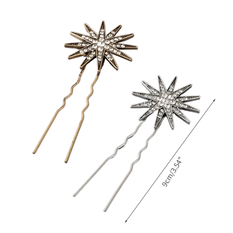 Metallic-Stil Strass Stern u Form Haars pange Sommer Kopf bedeckung für Frau Geburtstags feier Karneval rutsch feste Haarnadel – Detail 6
