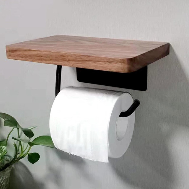 Wall Mounted Toilet Paper Holder Tissue Paper Holder Roll Holder With Phone  Storage Shelf Bathroom Rack Shelves Accessories Tool