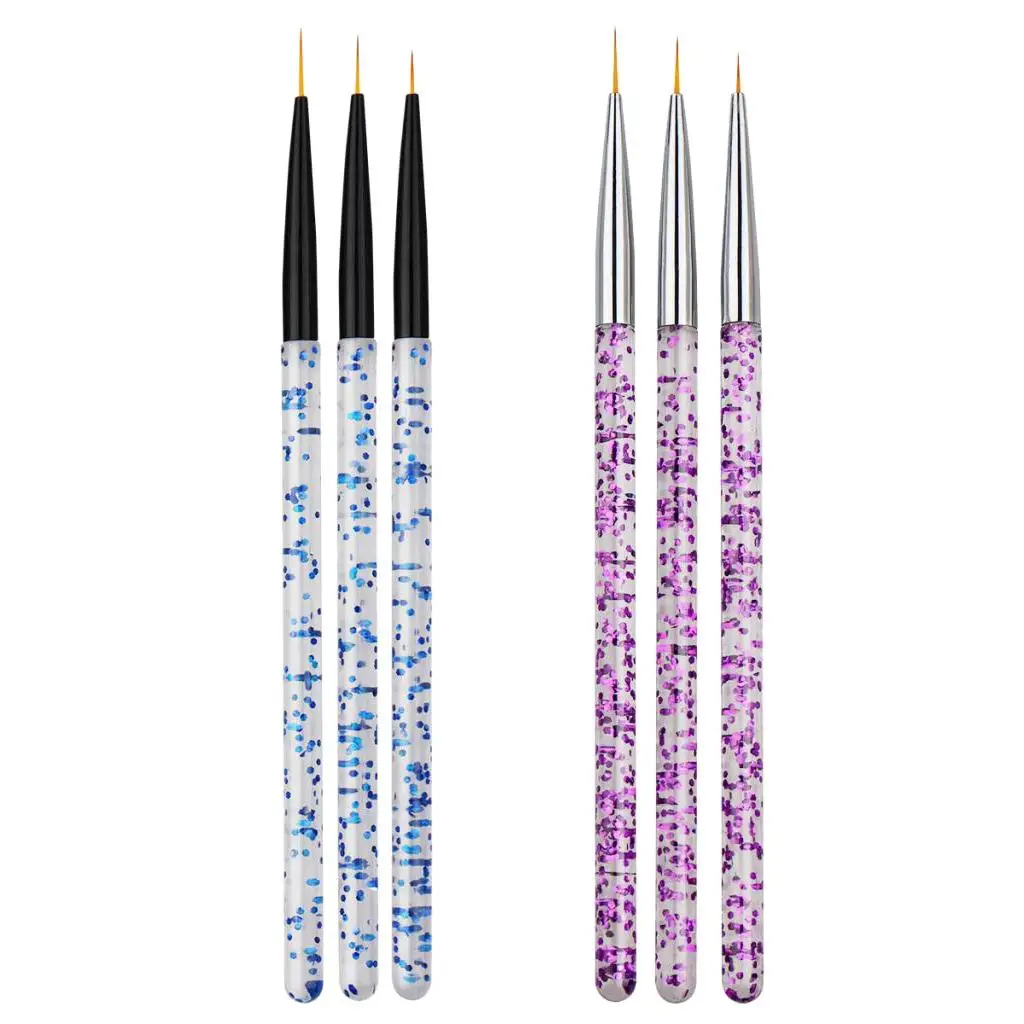 3 Pcs Nail Art Liner Brush Ultra-thin Line Drawing Pen Nail Manicure Tools