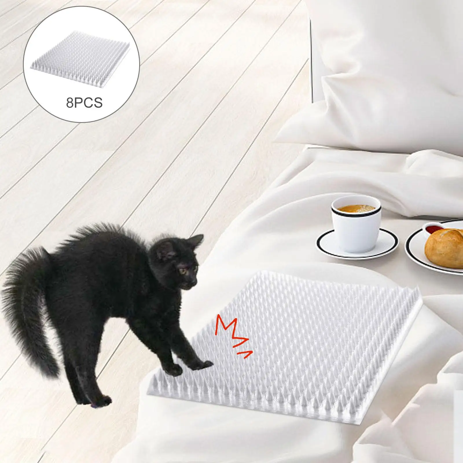 8pcs Cat Scat  with Spikes Deterrent Window Sofa  scare people Mat