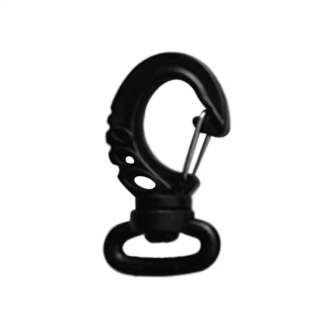 0 Multi Purpose Replacement Black  Scuba Diving Swivel Snap Hook Spring Clip for 2cm Webbing Strap