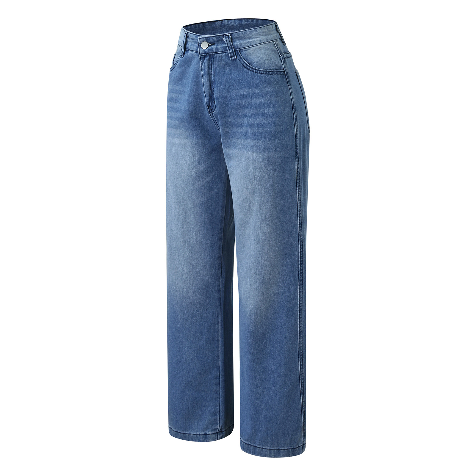 Title 5, Jeans strappati larghi vintage da donna alla mo...