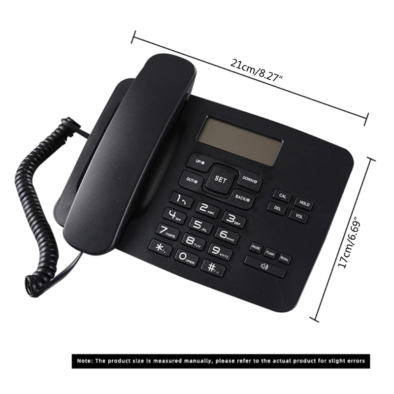 Sd0f27f4f26524ccc956d747ee07b2fceD - Desktop Corded Telephone for Home Landline Telephone with Big Buttons Caller Identification LCD Backlight Display