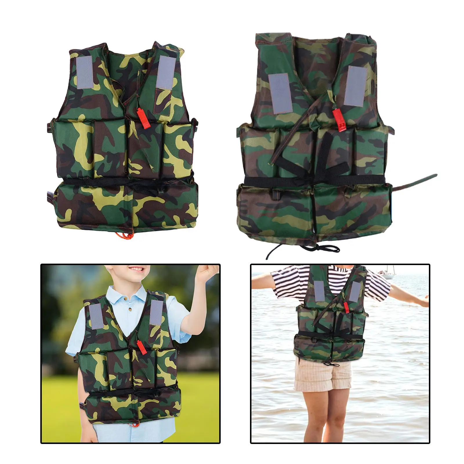 Drifting Life Jacket Swimming Life Jacket Vest Reflective Adults Children Waistcoat for Diving Boating Canoeing Surfing Outdoor