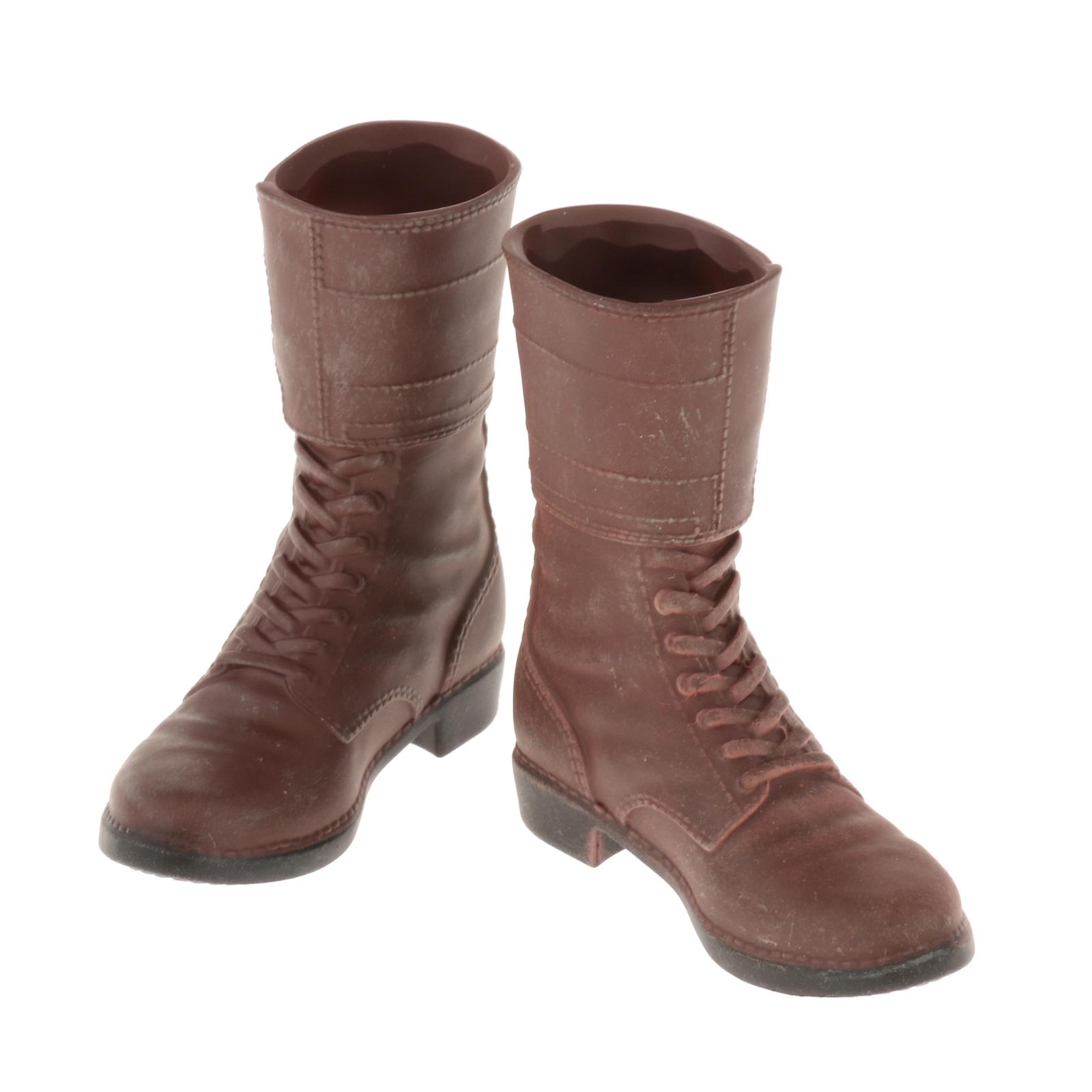 Handmade Brown 1/6 Scale Male Soldier Hiking Boots for HT Toy 12
