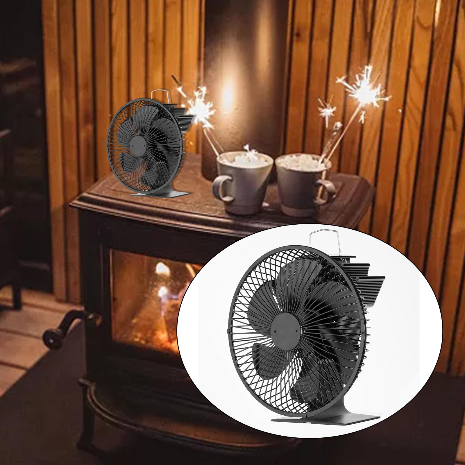 Heat Power Fireplace Fan 6 Blades Circulating Warm Air Quiet Wood/Log Burner Wood Stove Fan for Pellet Stove