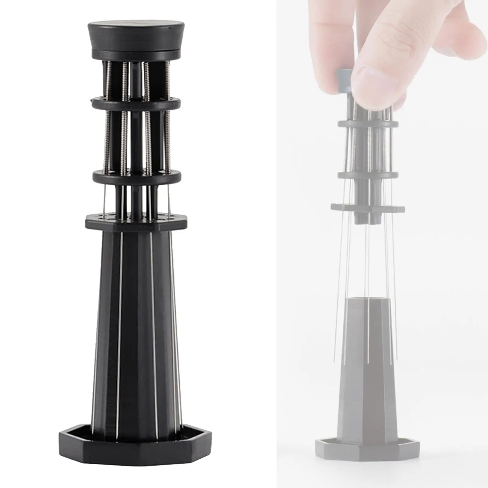 Adjustable Coffee Stirring Tool Coffee Grounds Needle Hand Tamper with Stand Needle Type Distributor for Office Home Cafe