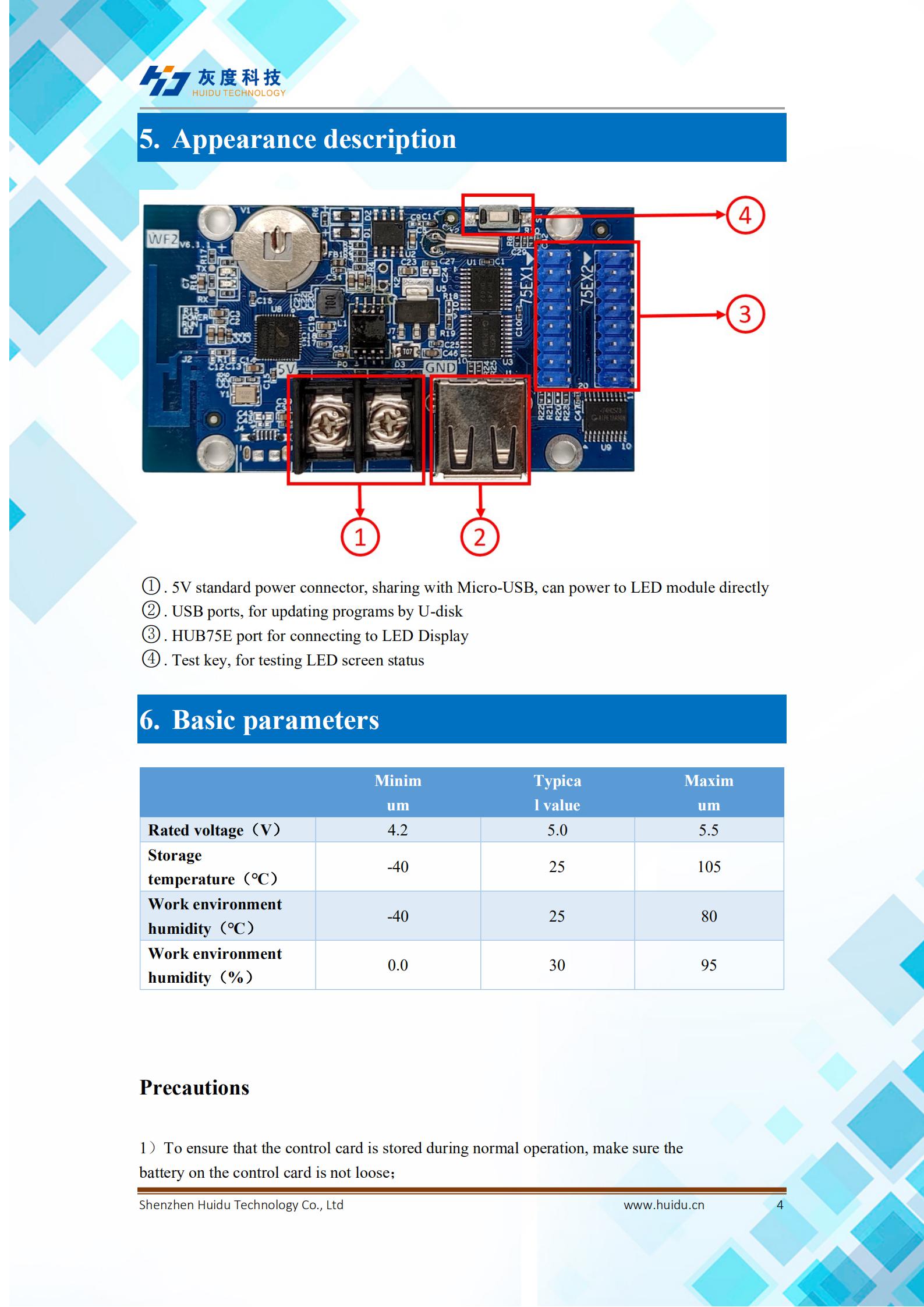 novo single-duplo cor hub75 série wi-fi cartão de controle