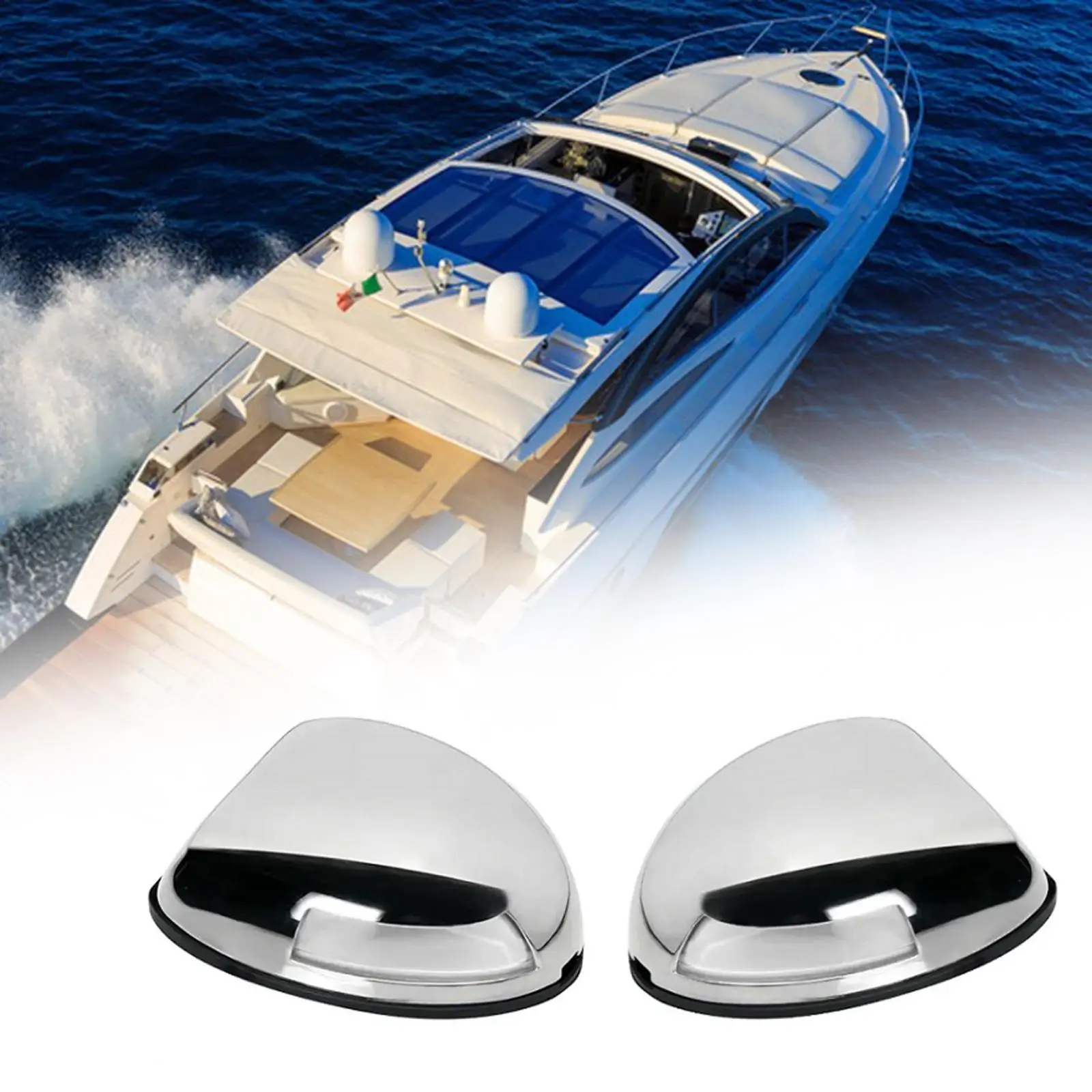 Boat Navigation Lights Double Night Boat Lights Stainless Steel IP66 Waterproof E011070 Red Light for Pontoon Yacht