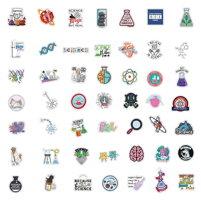 10/50/100 Stück Chemie Wissenschaft Graffiti Aufkleber Wasserdicht Gitarre Laptop Pad Telefon Wasser Tasse Koffer Skateboard Neuheit – Detail 5
